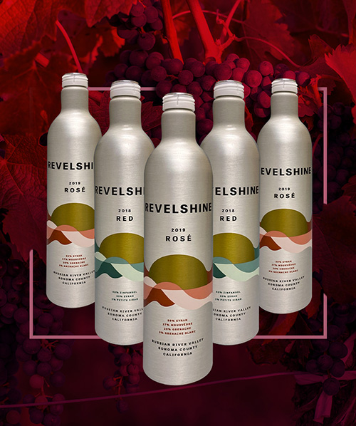 Revelshine Wine Trio Debuts in “Unbreakable, Infinitely Recyclable” Aluminum Bottles by CCL Container